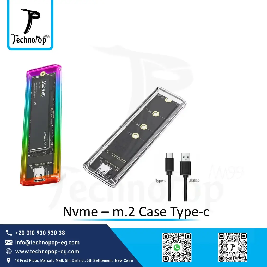 Rack Hard nvme - m.2 RGB Type-c